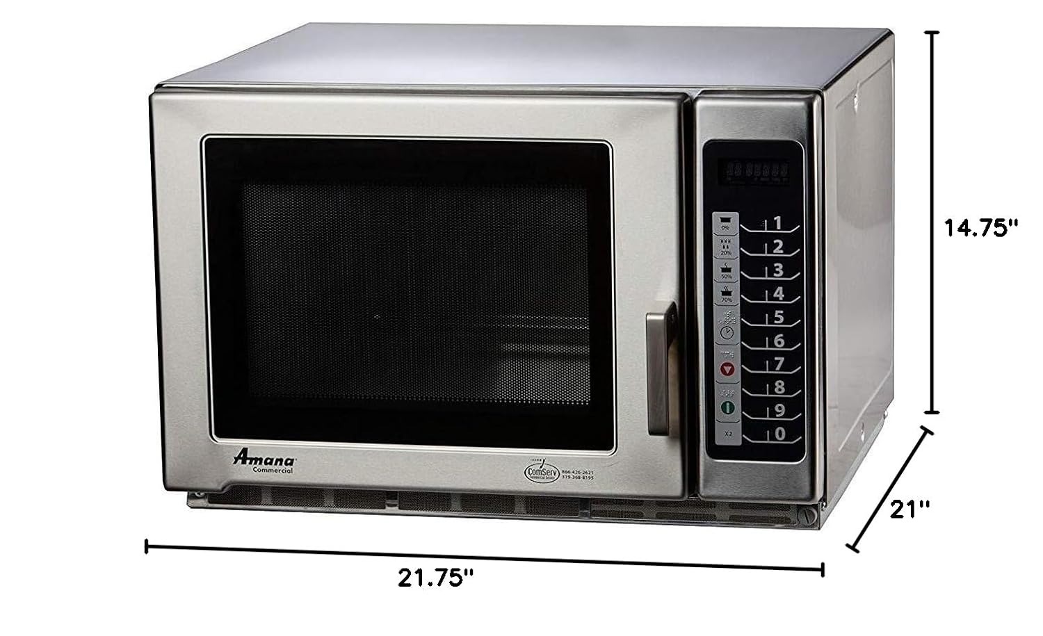 Amana RFS12TS Medium Duty Stainless Steel Commercial Microwave - Image 3