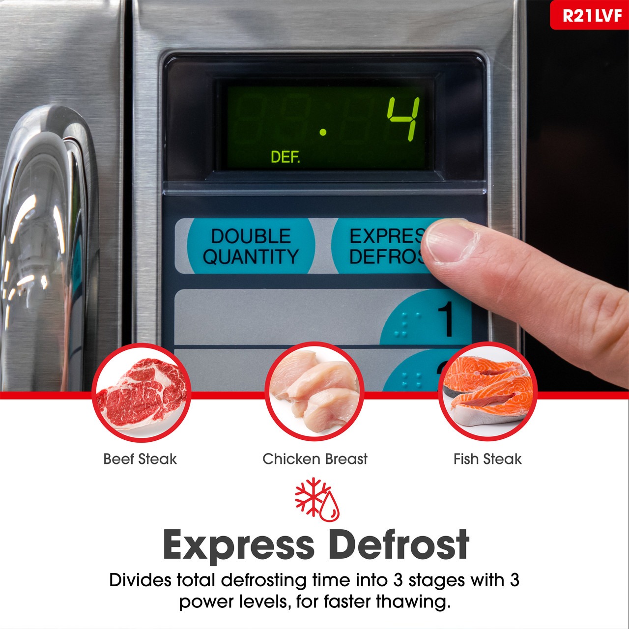 Medium-Duty Commercial Microwave Oven with 1000 Watts (R21LVF) - Image 6