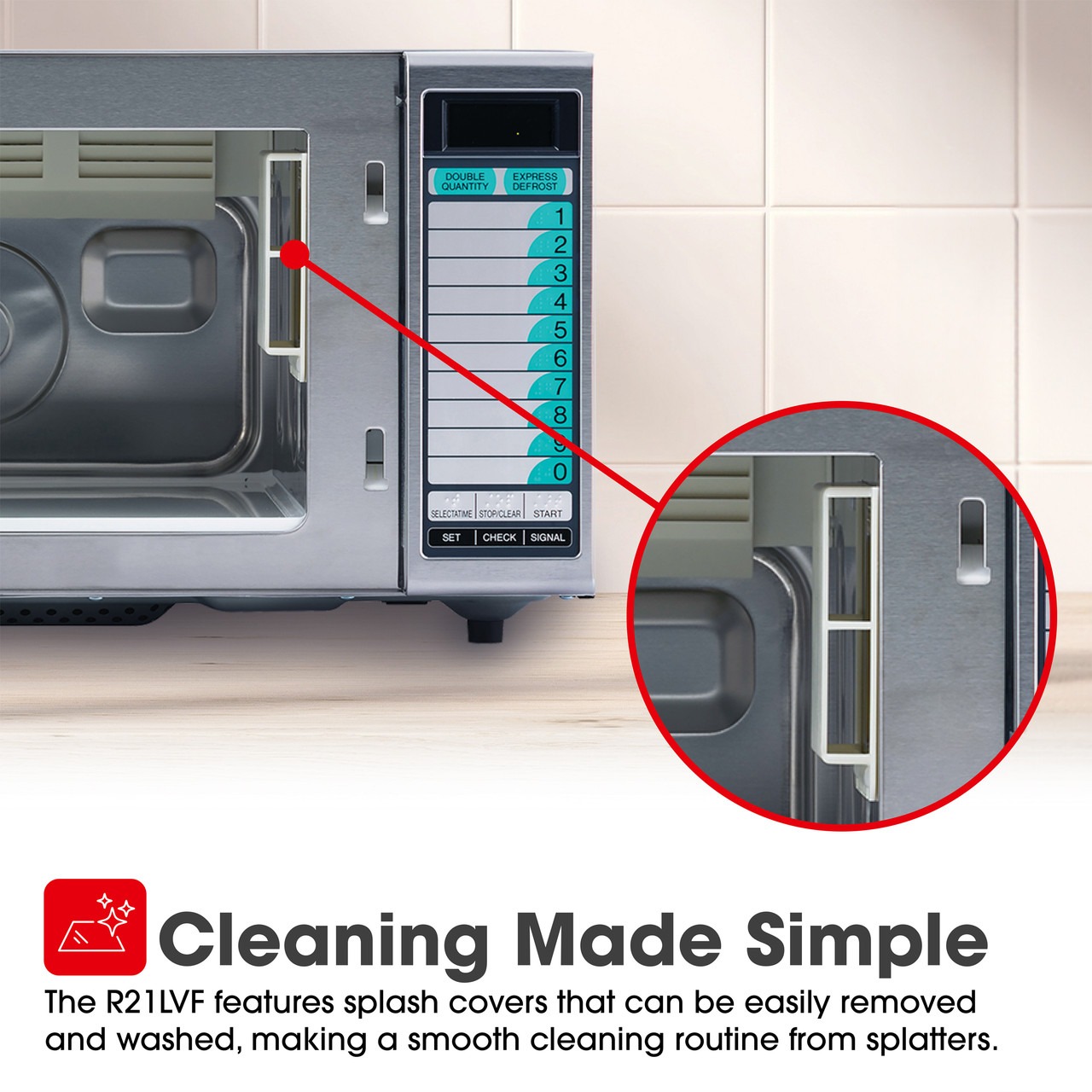 Medium-Duty Commercial Microwave Oven with 1000 Watts (R21LVF) - Image 5